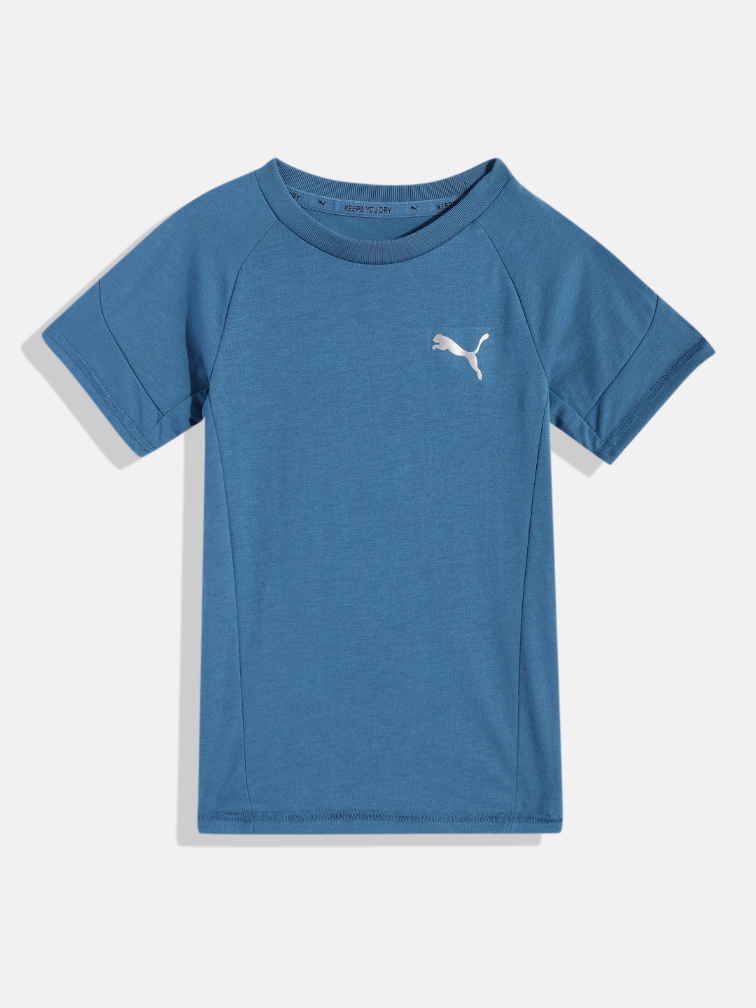 

Puma Boys Blue Evostripe dryCell Slim Fit T-shirt