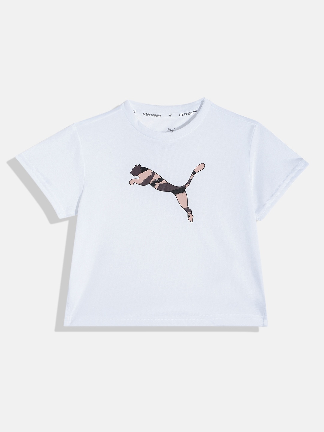 

Puma Girls White Modern Printed T-shirt