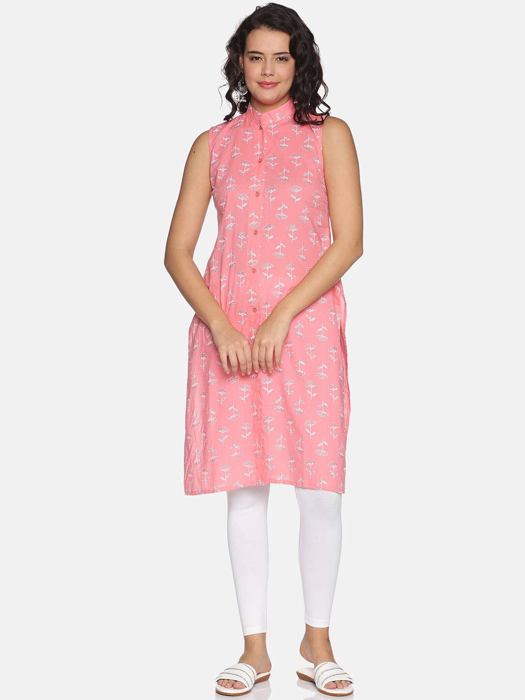 

DIVINATION Women Pink Ethnic Motifs Printed Kurta