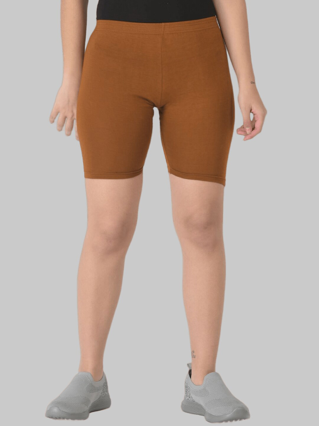 

Dollar Missy Pack of 2 Women Cotton Cycling Shorts, Beige