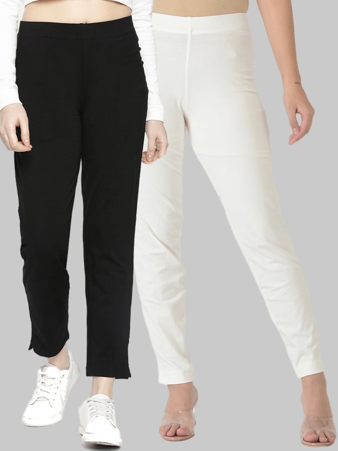 

Dollar Missy Women Pack of 2 Black Relaxed Wrinkle Free Cotton Trousers