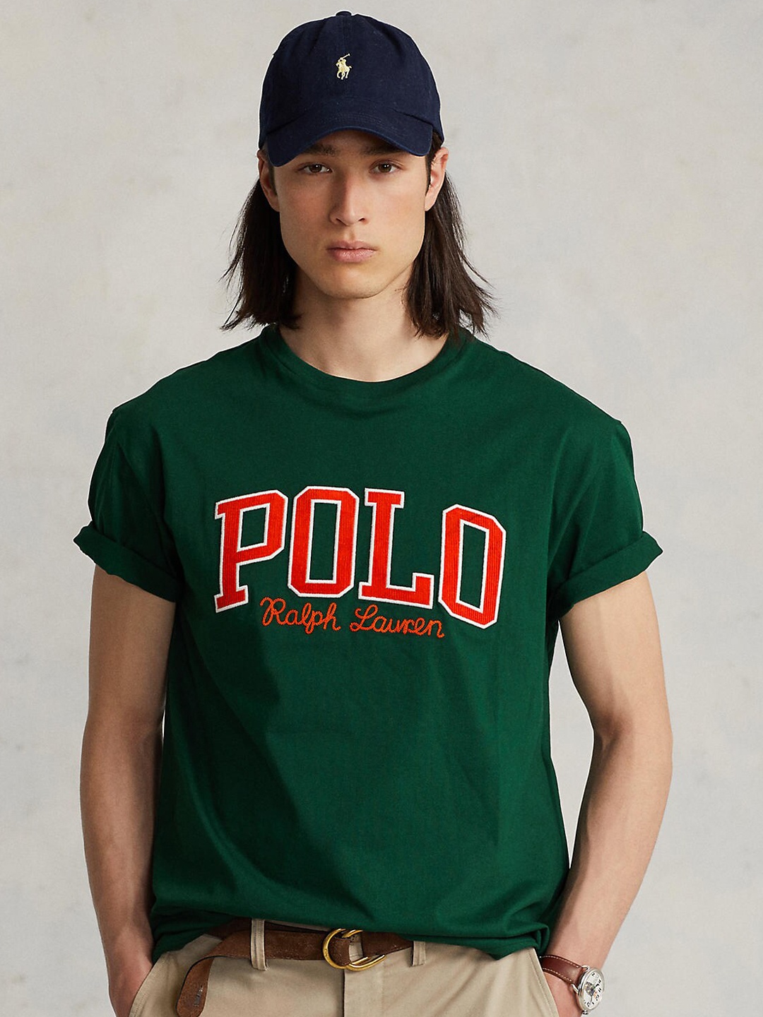 

Polo Ralph Lauren Men Green Printed Pure Cotton T Shirts