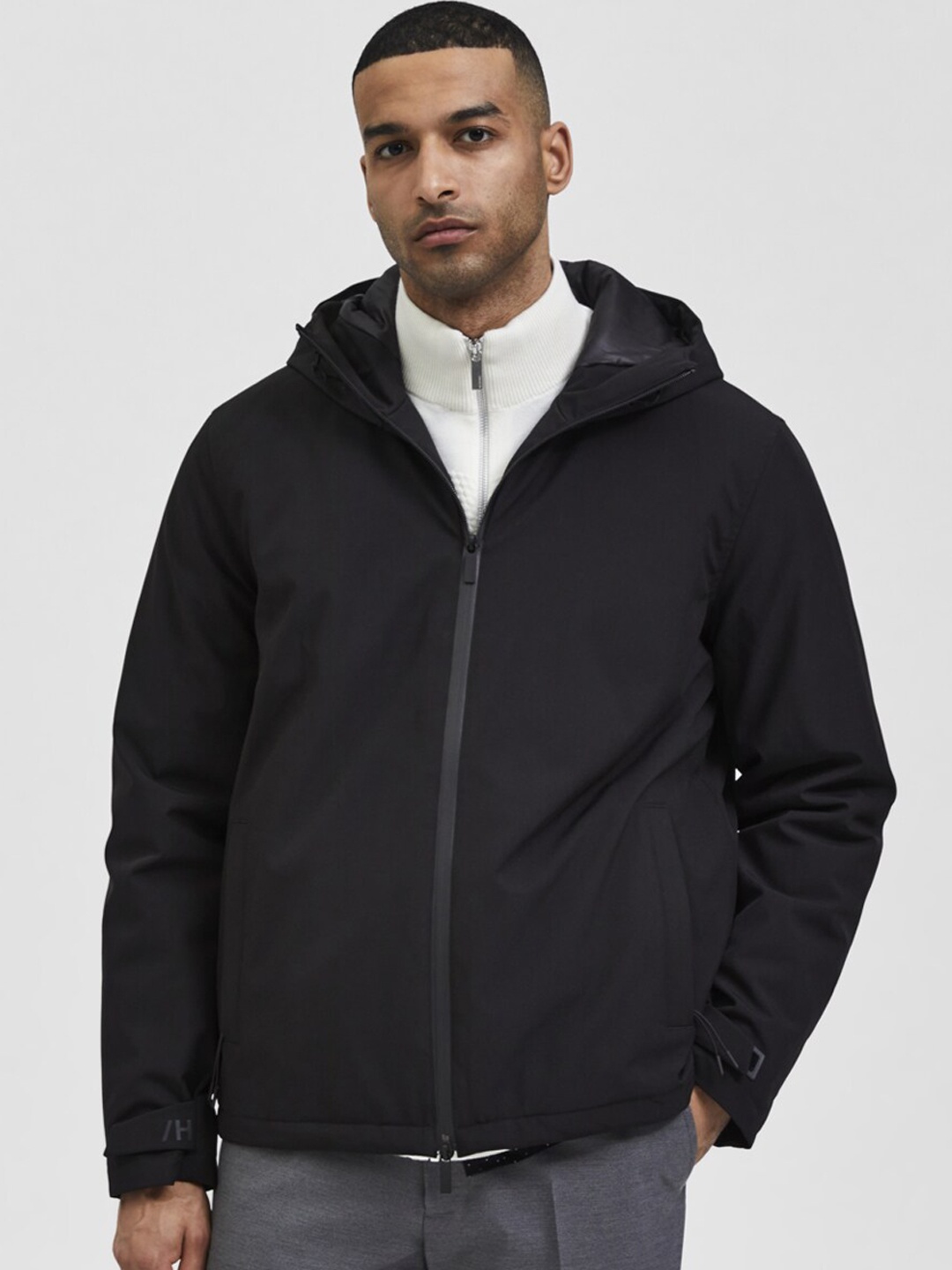 

SELECTED Men Black Solid Padded Jacket