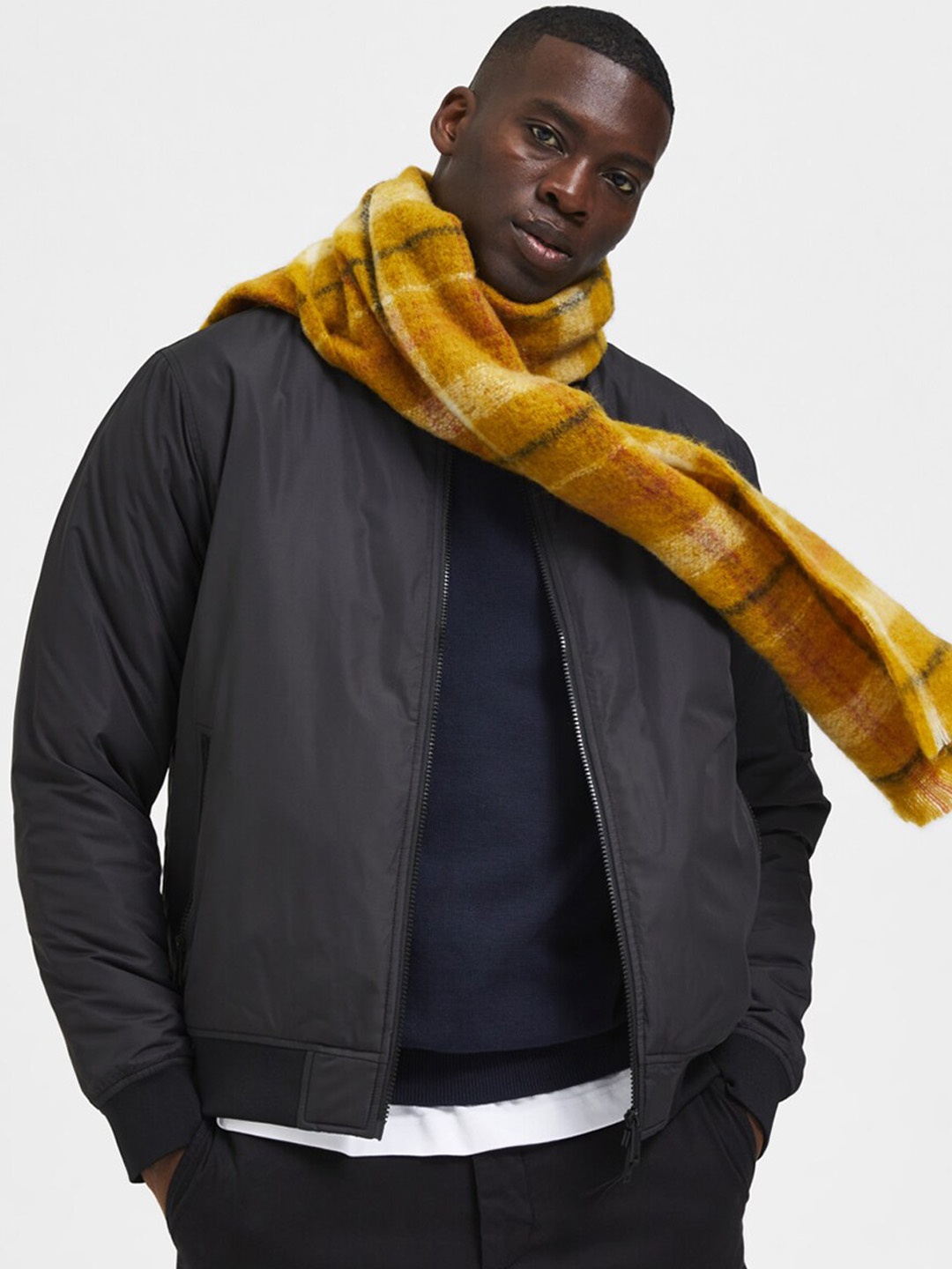 

SELECTED Men Black Solid Bomber Jacket