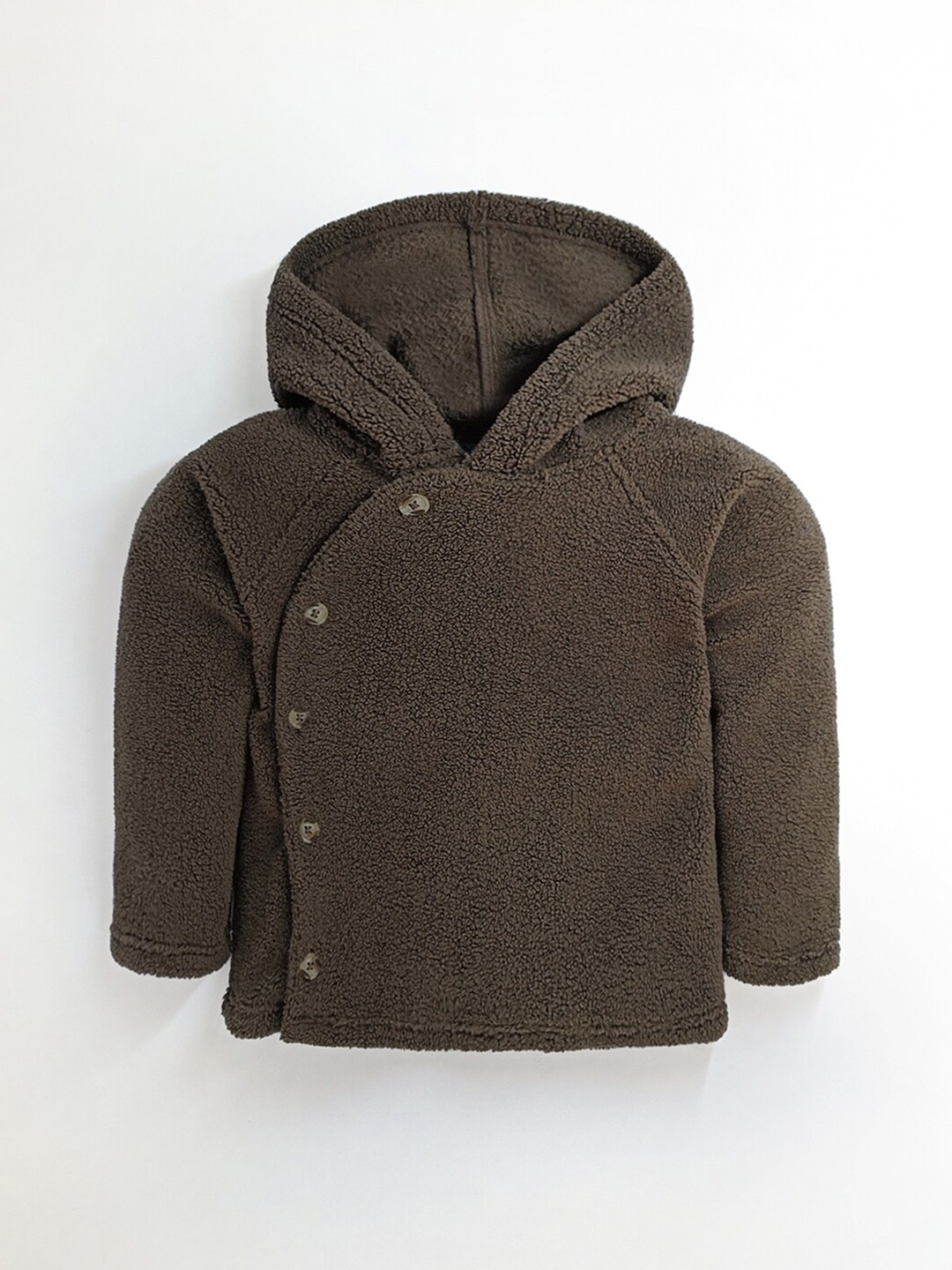

Cherry Crumble Unisex Kids Brown Solid Hooded Sweatshirt