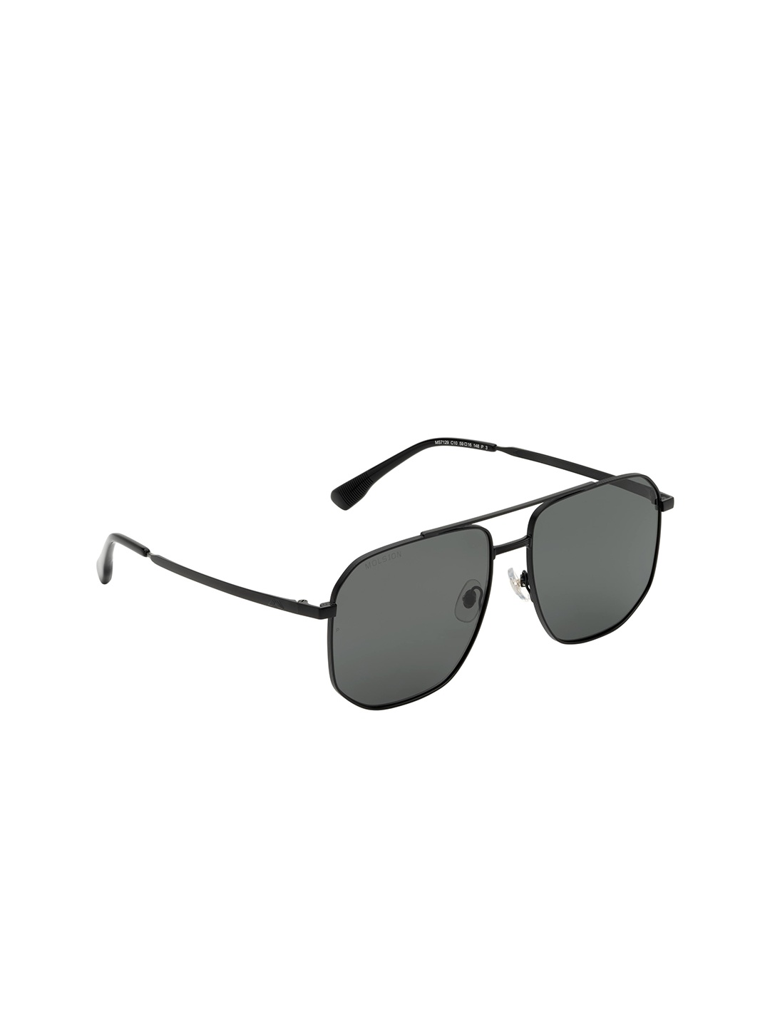 

MOLSION Men Grey Lens & Black Aviator Sunglasses with Polarised Lens