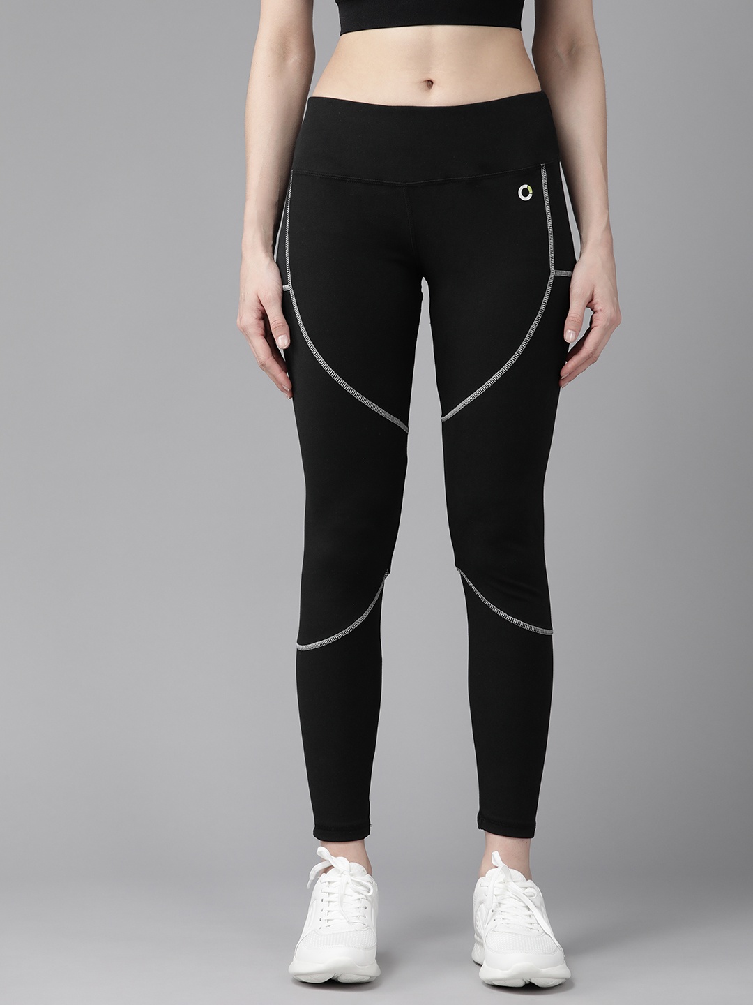 

Prowl Women Solid Seam Detail Speed-Dry Lifestyle Tights, Black