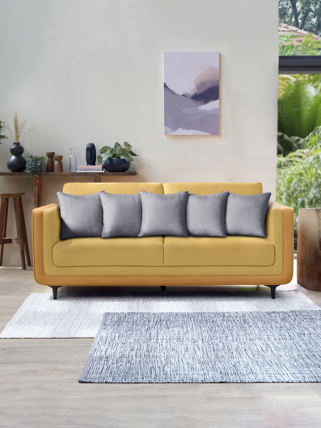 

Sleepyhead Set of 5 Grey Solid Fiber Cushion Fillers