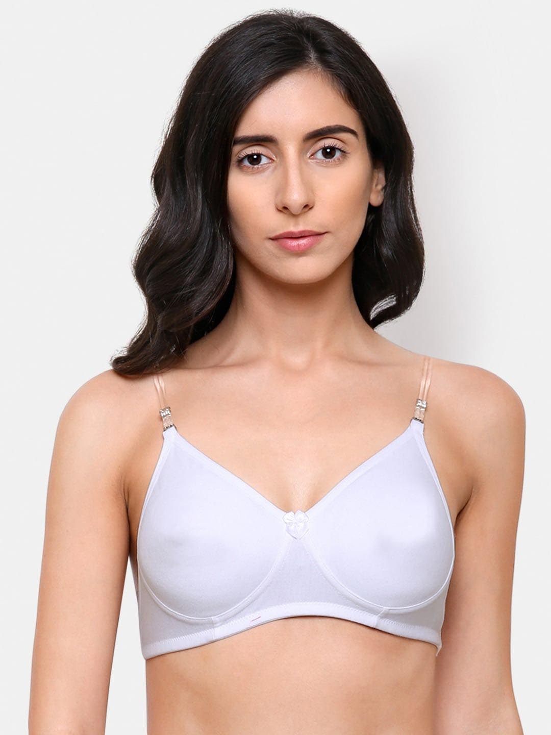 

College Girl Women White & Transparent Bra Heavily Padded