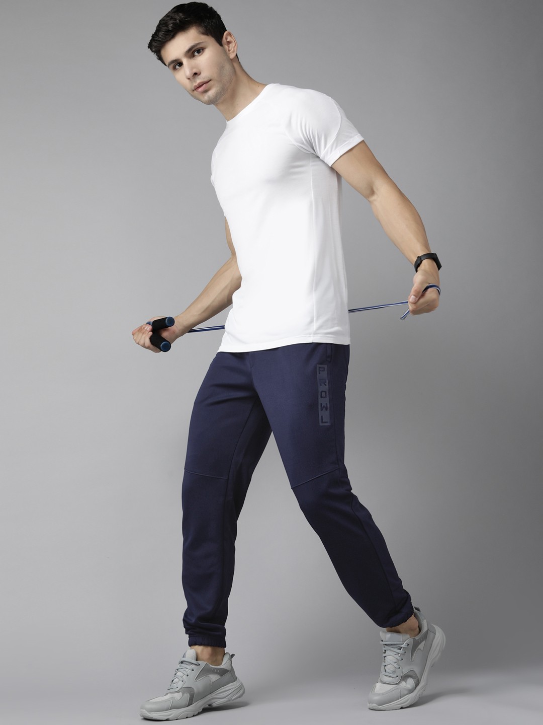 

PROWL by Tiger Shroff Men Navy Blue Brand Logo Printed Training Joggers