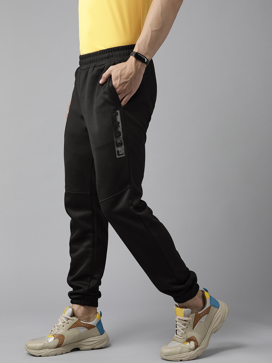

PROWL by Tiger Shroff Men Black Brand Logo Printed Training Joggers