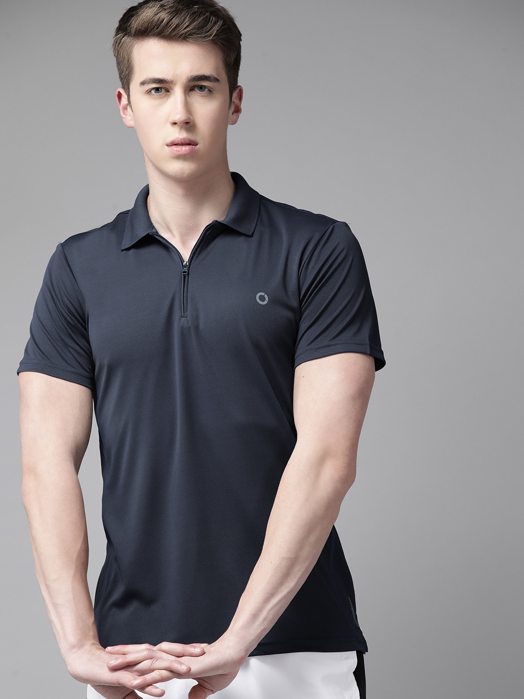 

PROWL by Tiger Shroff Speed-Dry Polo Collar Training T-shirt, Navy blue