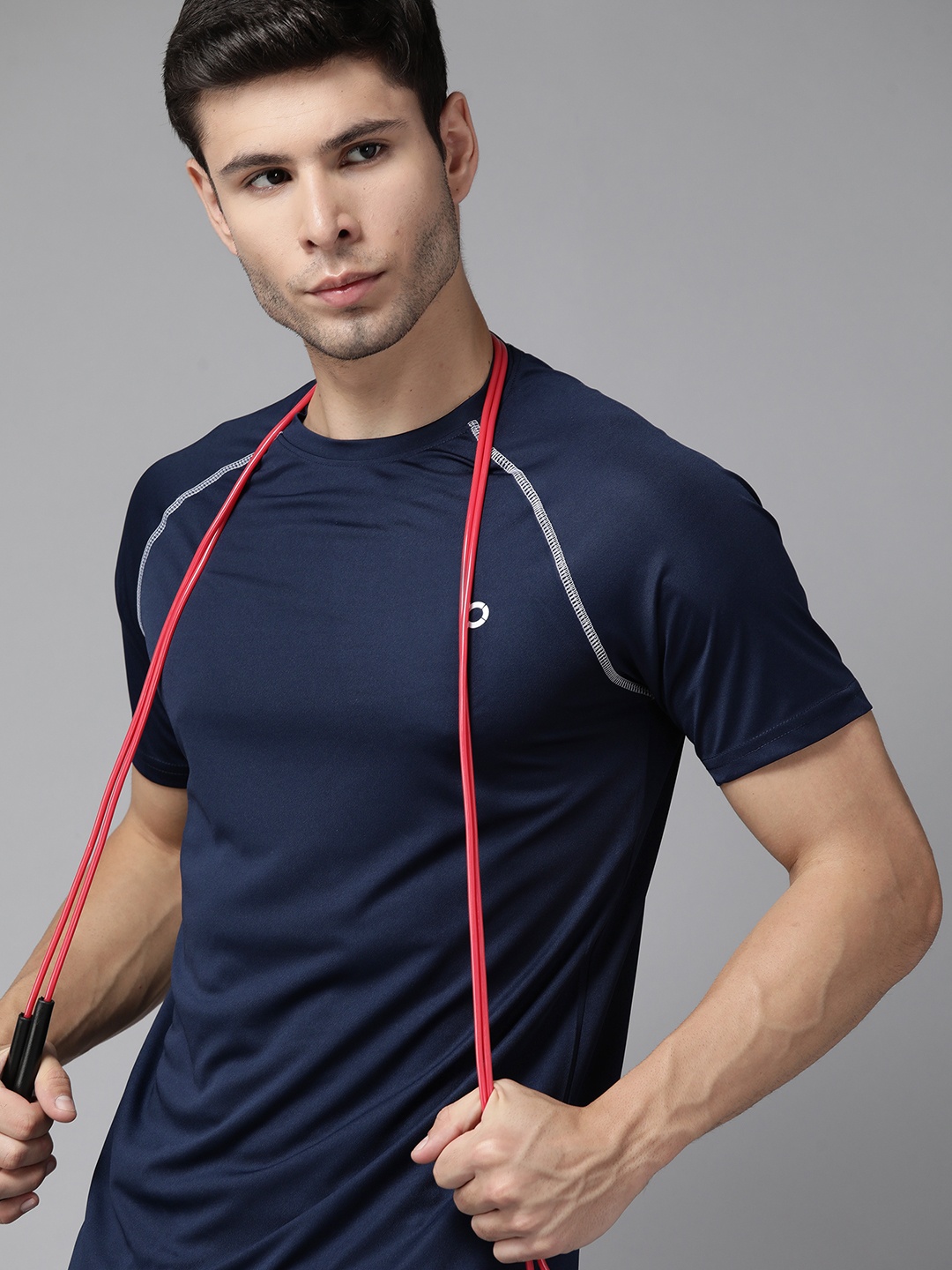 

PROWL by Tiger Shroff Men Navy Blue Solid Training T-shirt