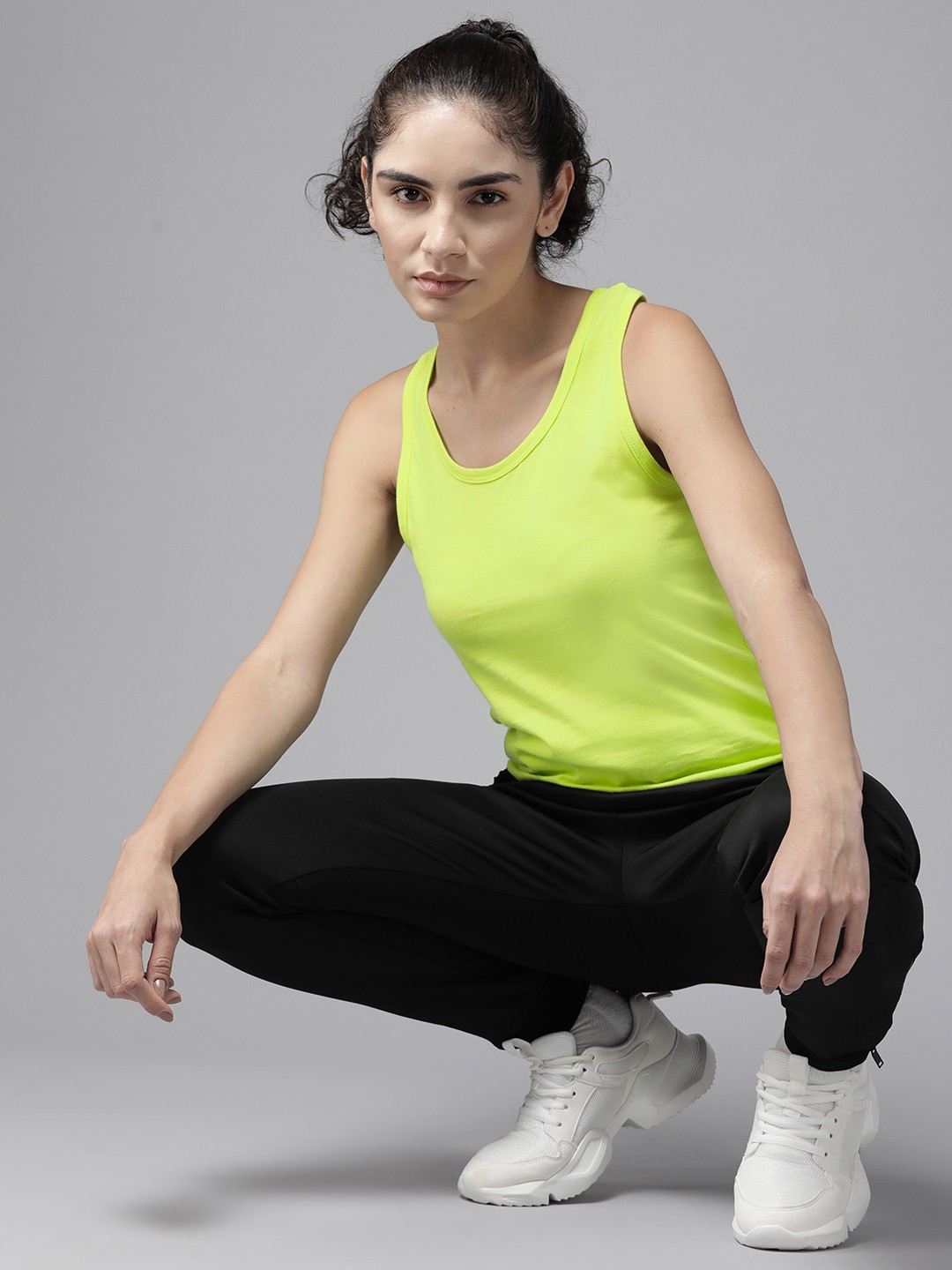 

PROWL by Tiger Shroff Lime Green Solid Tank Top