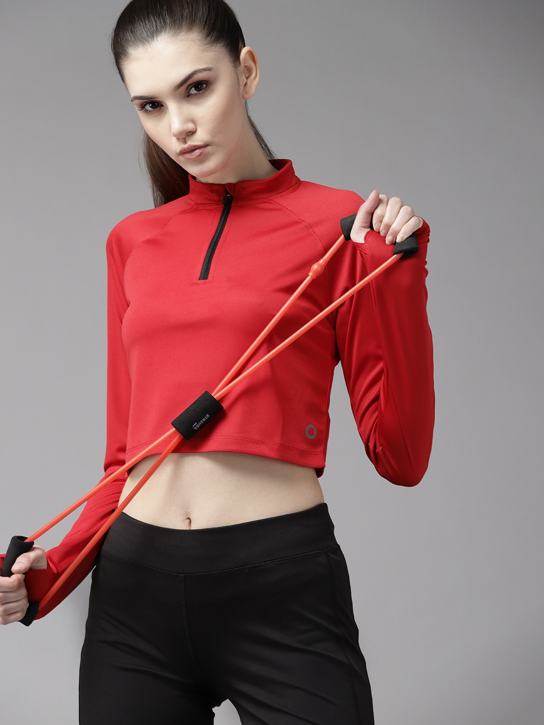 

PROWL by Tiger Shroff Women Red High Neck Training T-shirt