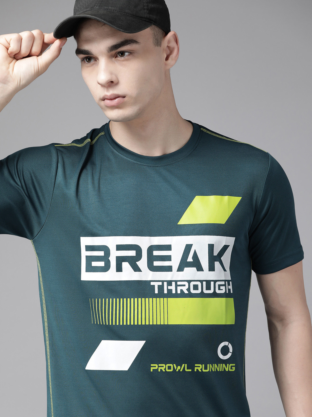 

PROWL by Tiger Shroff Men Typography Printed Running T-shirt, Teal