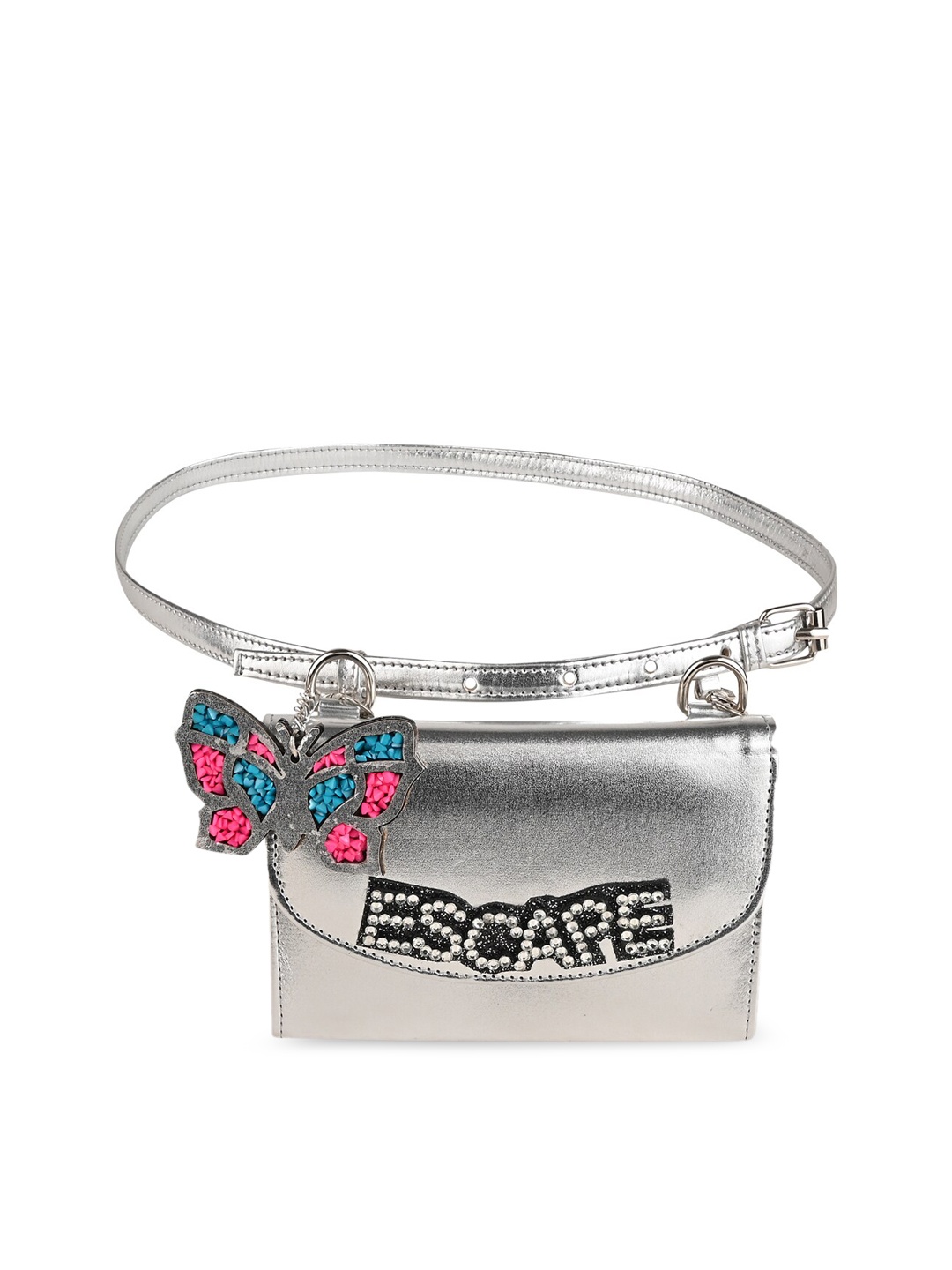 

Vdesi Women Silver-Coloured Solid Butterfly Belt Waist Pouch