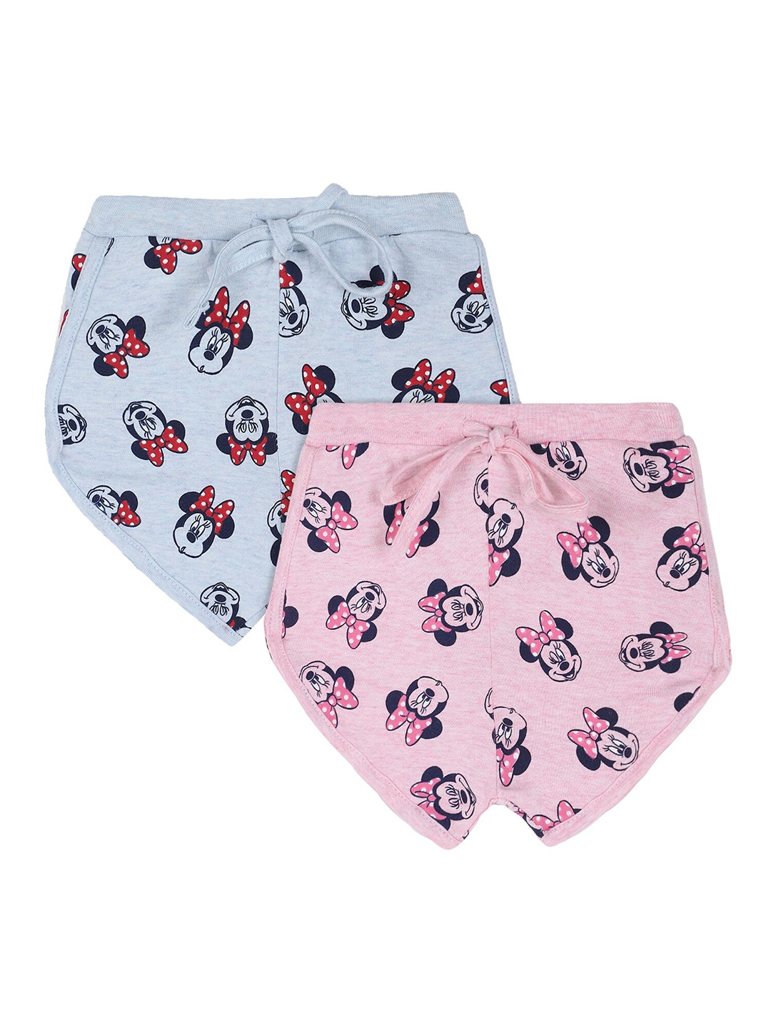 

Bodycare Kids Girls Pack Of 2 Pink And Blue Minnie Mouse Printed Shorts