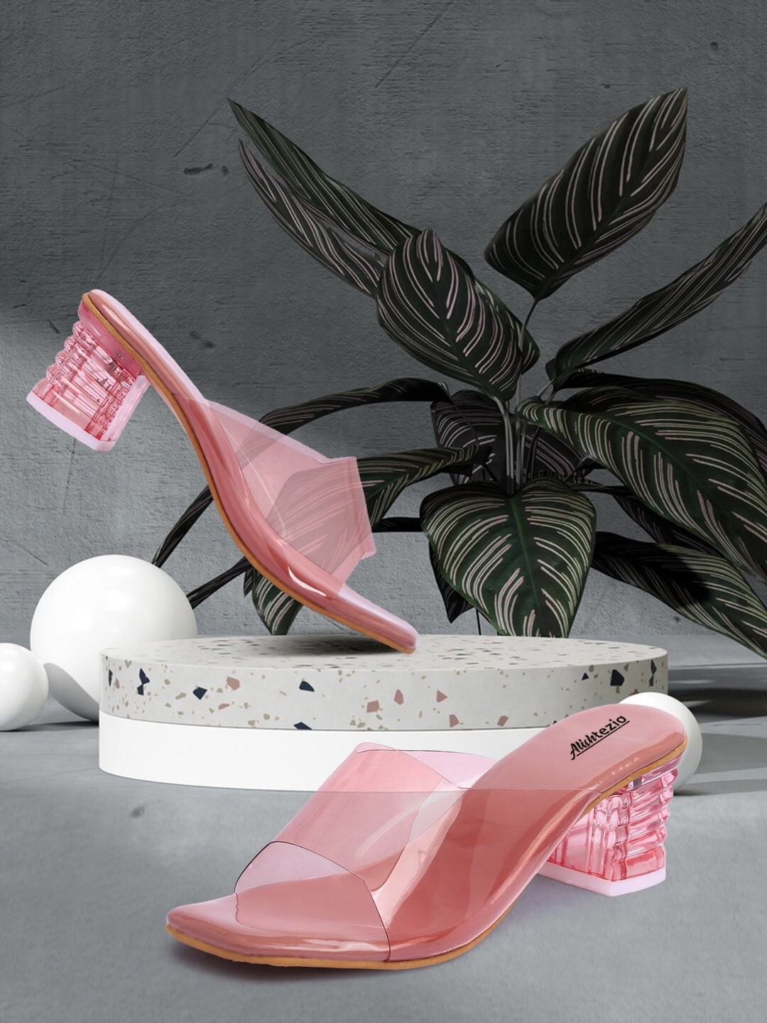 

Alishtezia Pink PU Block Heels