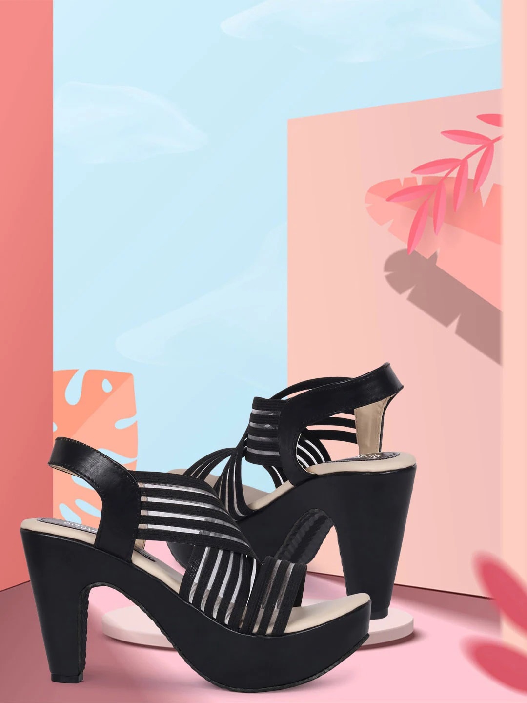 

Alishtezia Black Party Block Peep Toes