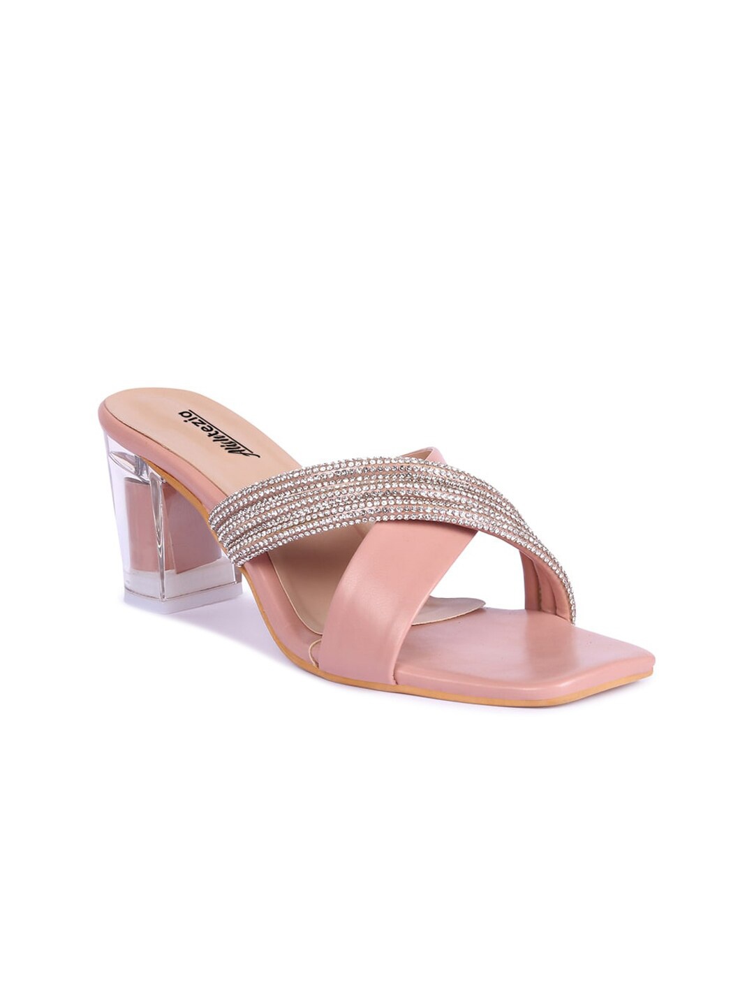 

Alishtezia Pink PU Block Heels