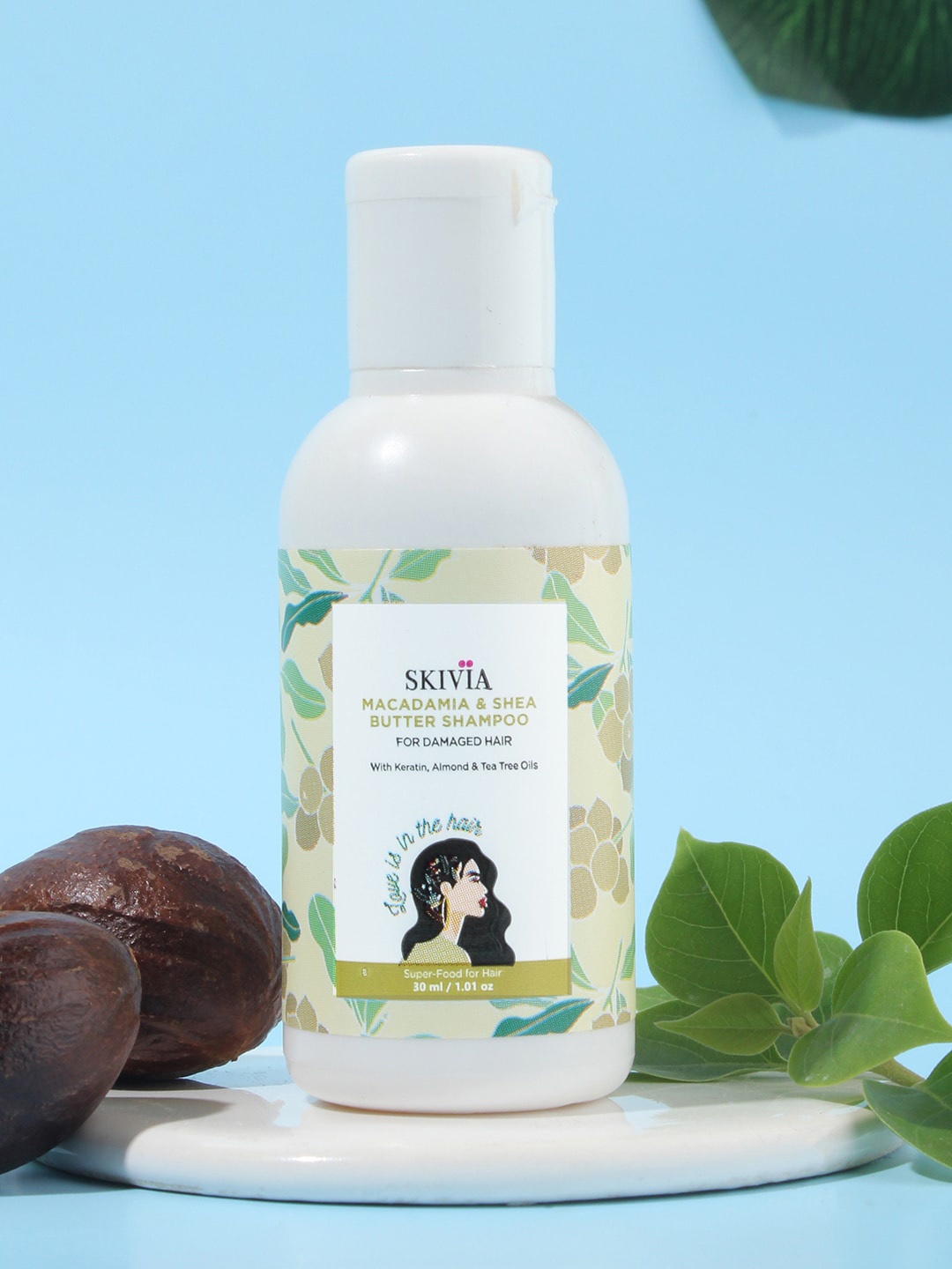 

SKIVIA Macadamia & Shea Butter Mini Shampoo With Keratin & Almond Oil - 30 ml, White
