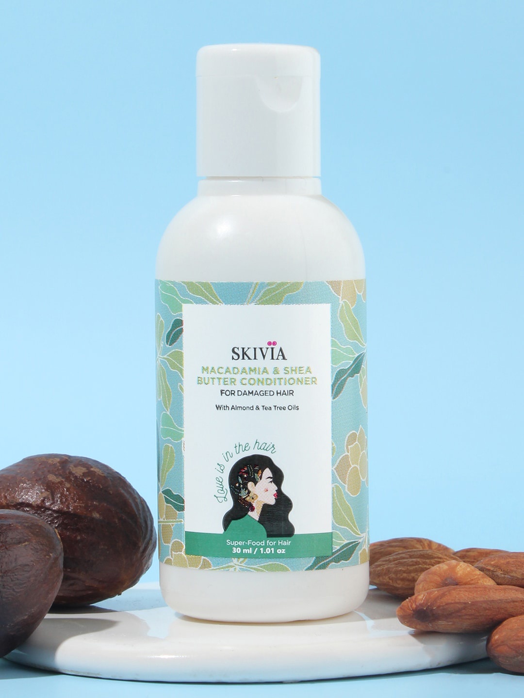 

SKIVIA Macadamia & Shea Butter Mini Hair Conditioner with Almond & Tea Tree Oil - 30 ml, White