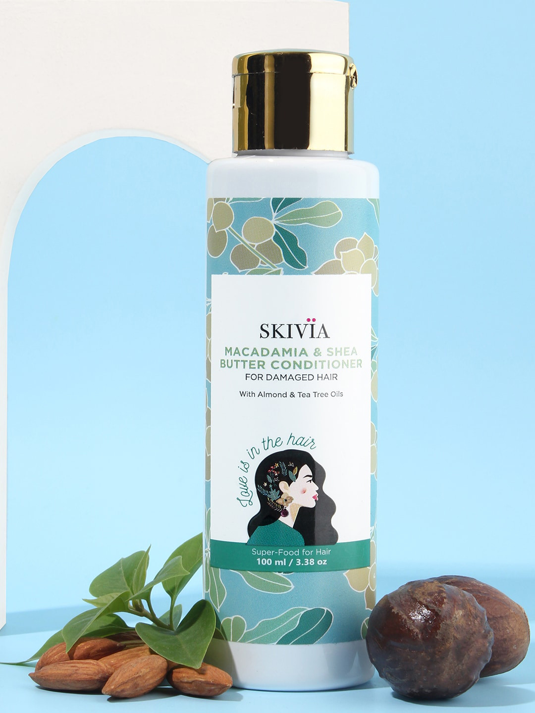 

SKIVIA Macadamia & Shea Butter Conditioner With Almond & Tea Tree Oil - 100 ml, White