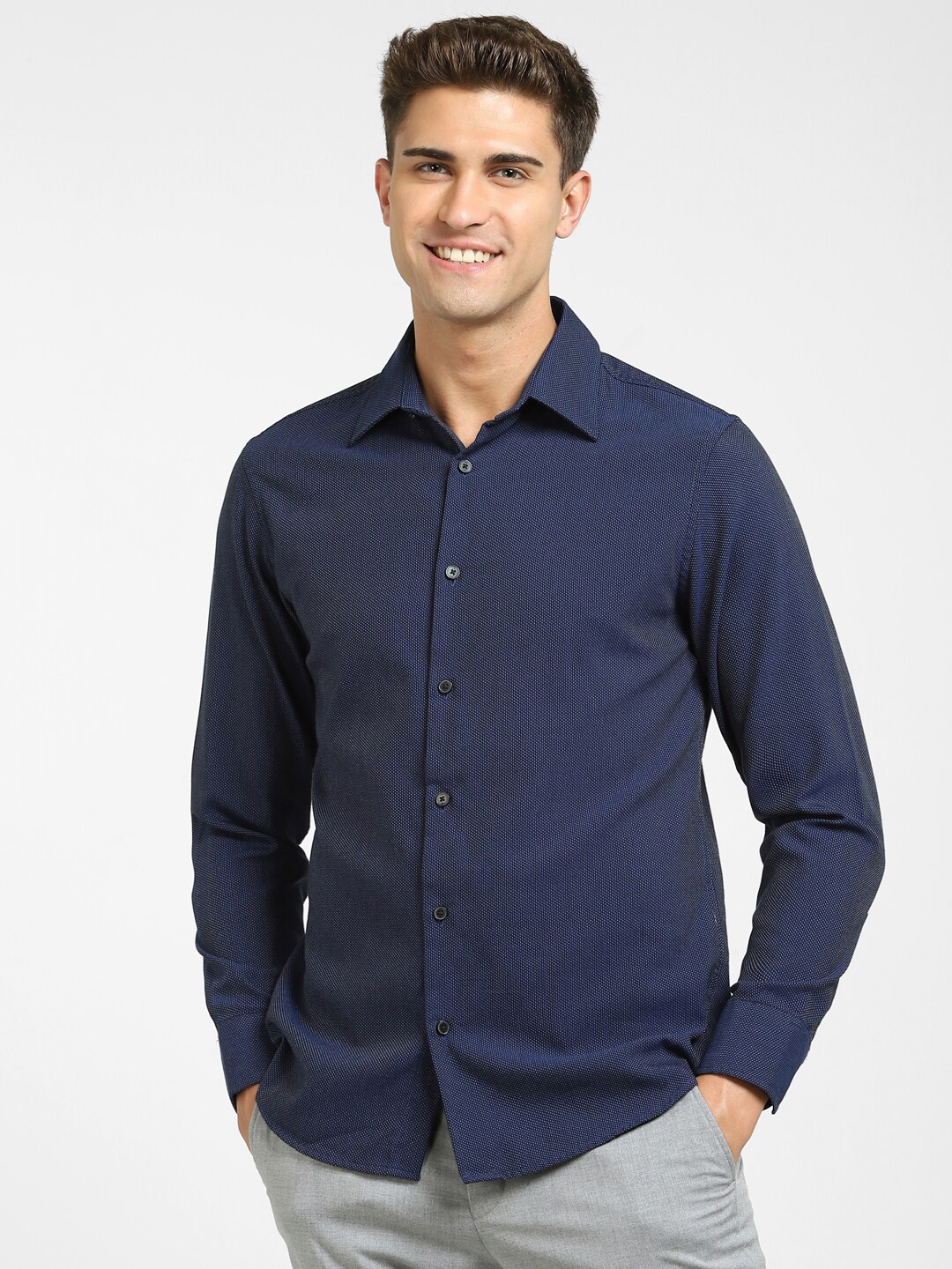 

SELECTED Men Blue Slim Fit Casual Shirt