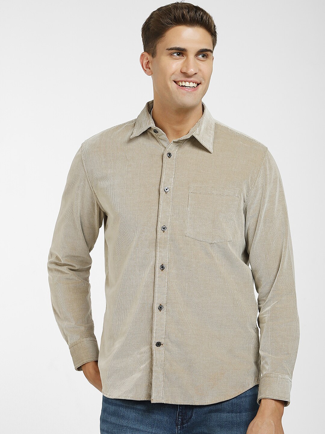 

SELECTED Men Beige Casual Shirt