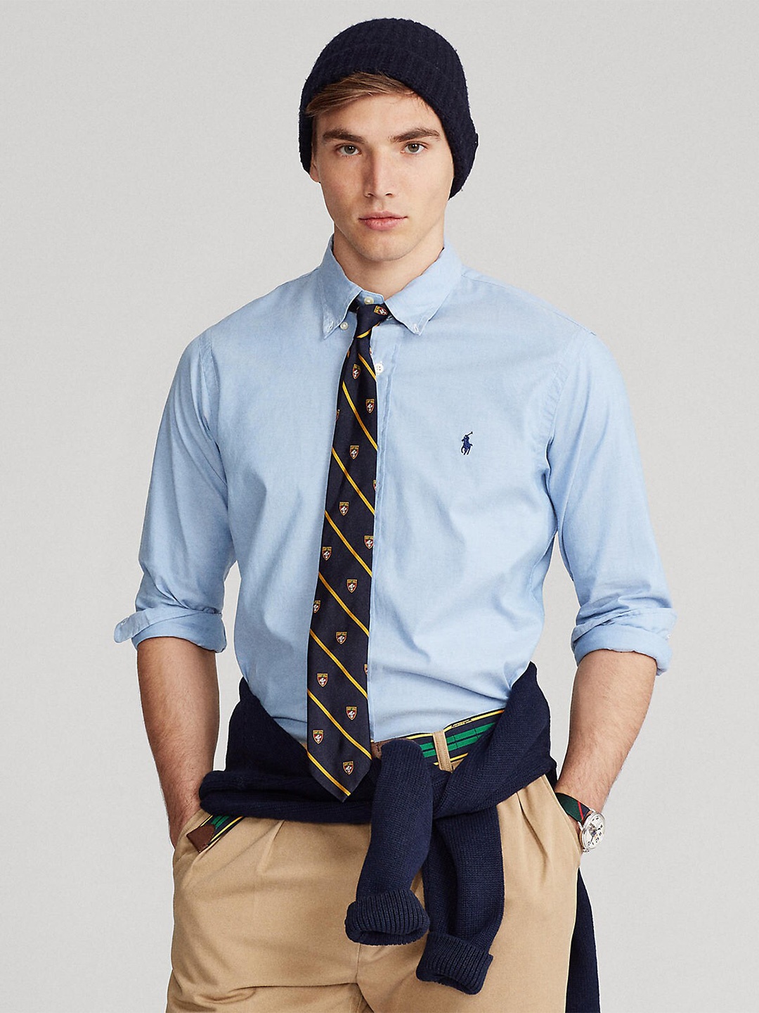 

Polo Ralph Lauren Men Blue Solid Pure-Cotton Casual Shirts