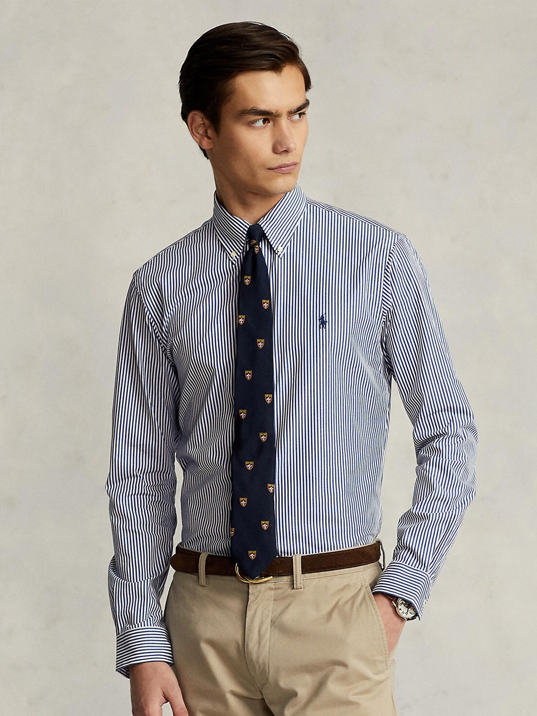 

Polo Ralph Lauren Men Navy Blue Solid Formal Shirts