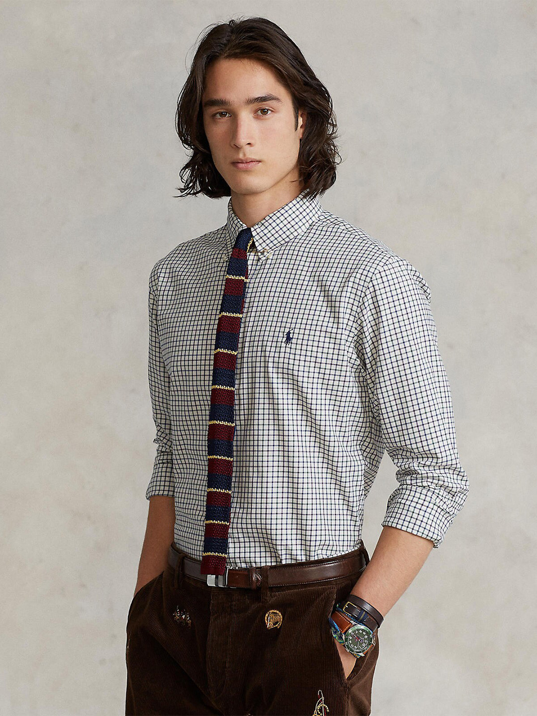 

Polo Ralph Lauren Men Blue Checked Pure Cotton Shirts