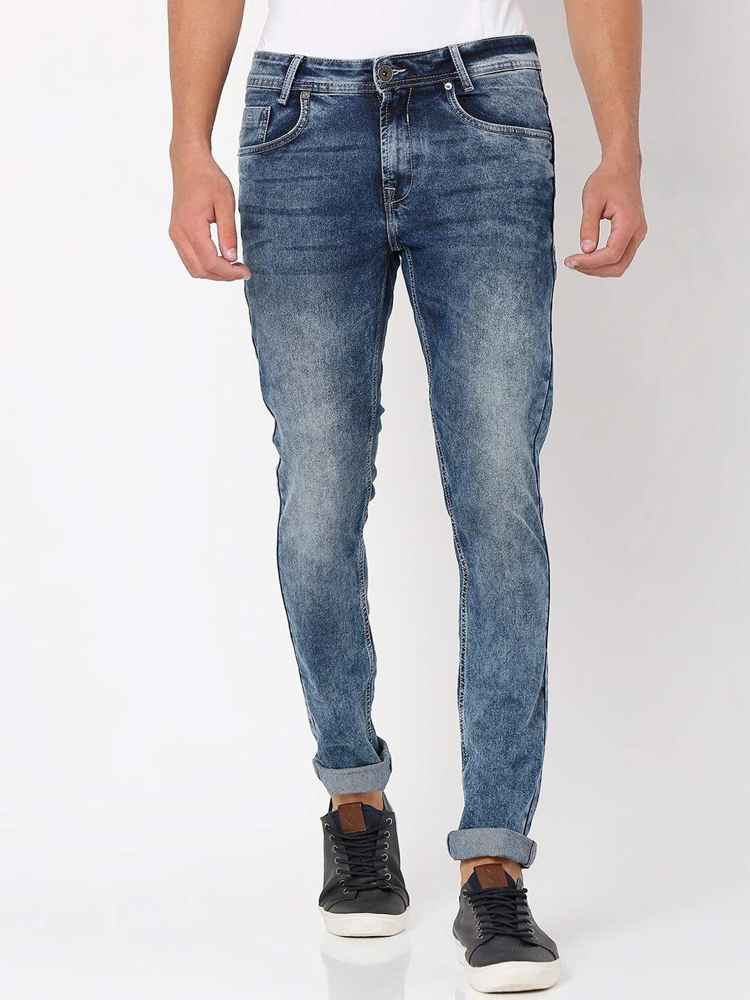 

Mufti Men Blue Skinny Fit Heavy Fade Jeans