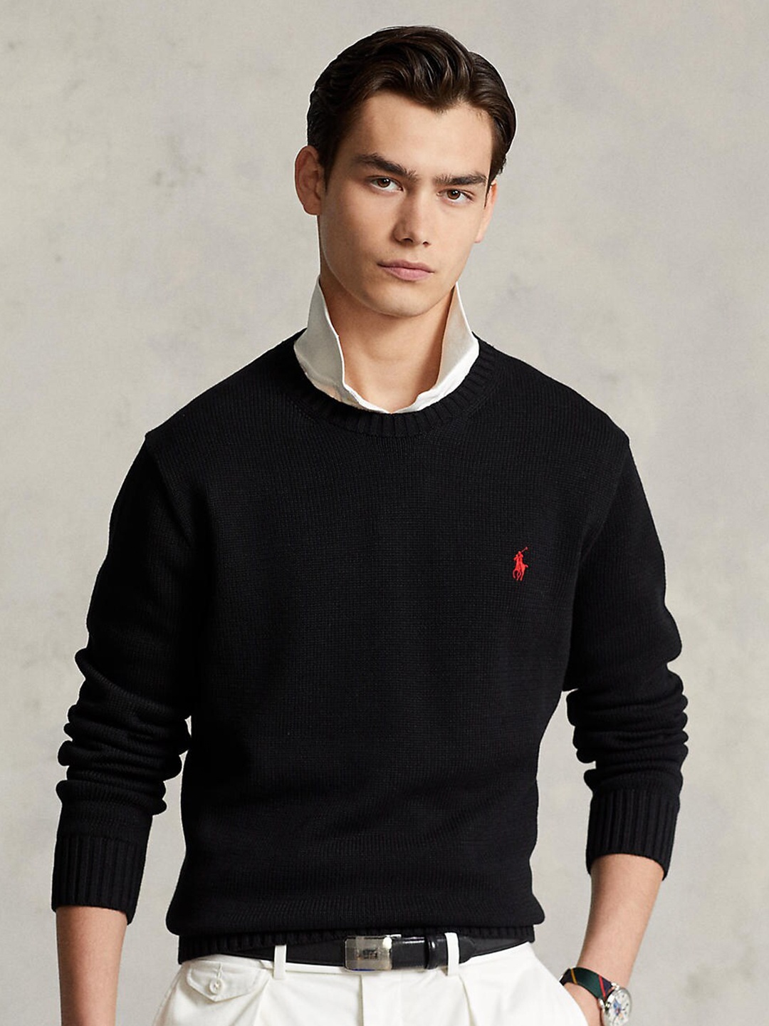 

Polo Ralph Lauren Men Black Solid Sweaters