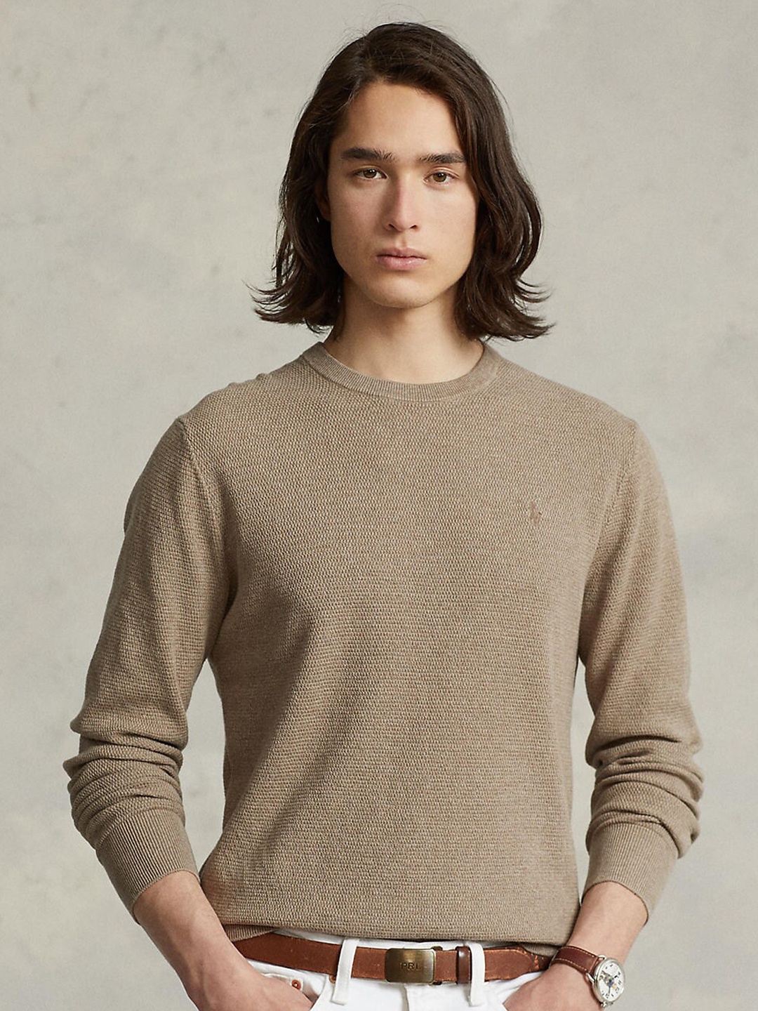 

Polo Ralph Lauren Men Brown Textured-Knit Sweaters