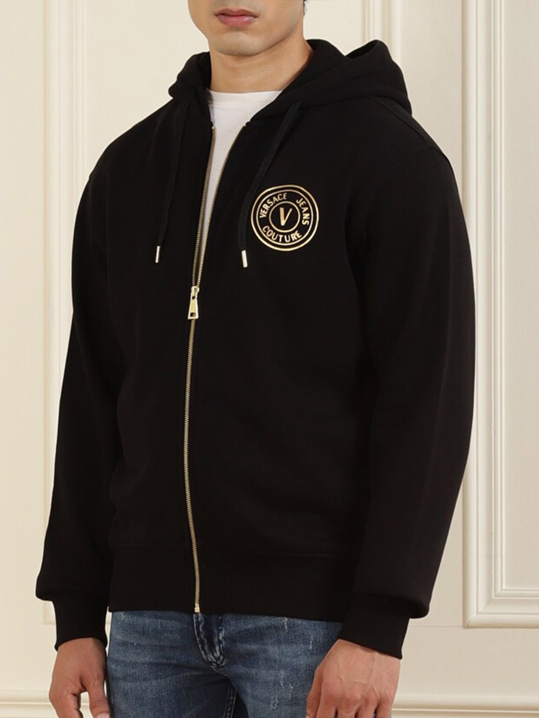 

Versace Jeans Couture Men Black Hooded Sweatshirt