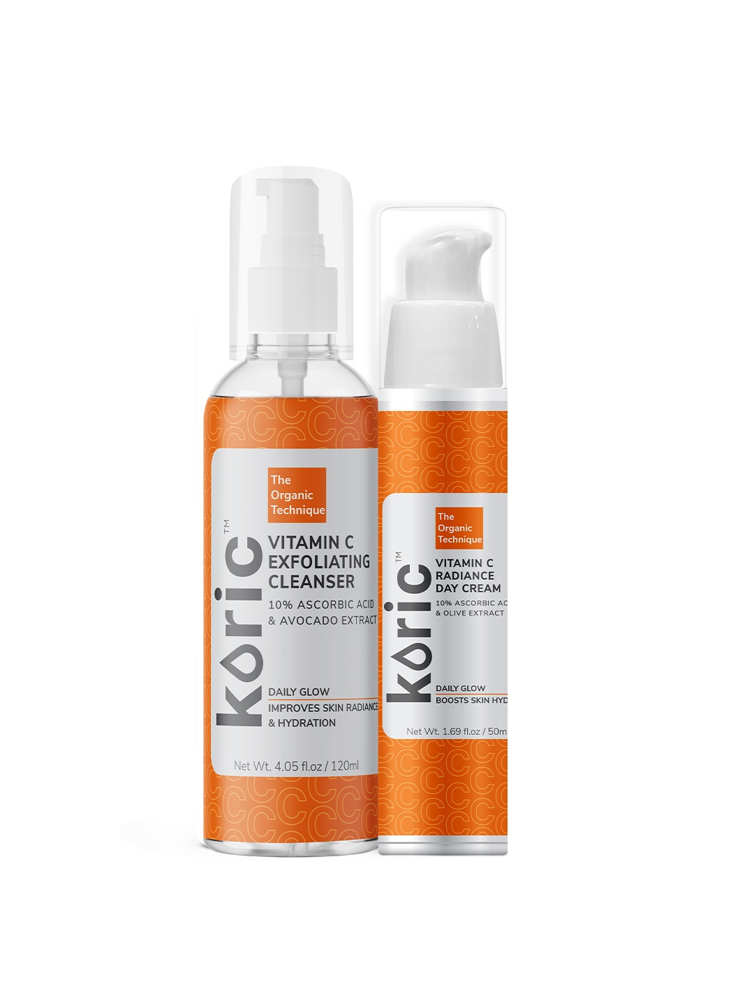

Koric Set of Vitamin C Exfoliating Cleanser 120 ml & Radiance Day Cream 50 ml, Orange