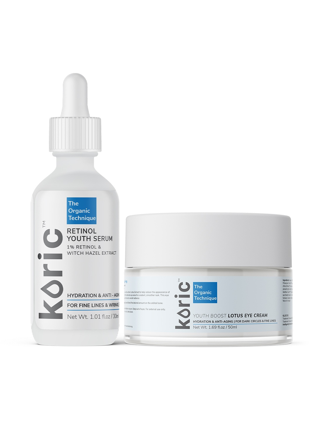 

Koric BeYoung4ever Skincare Kit-Retinol Youth Face Serum 30ml + Youth Boost Eye Cream 50ml, White