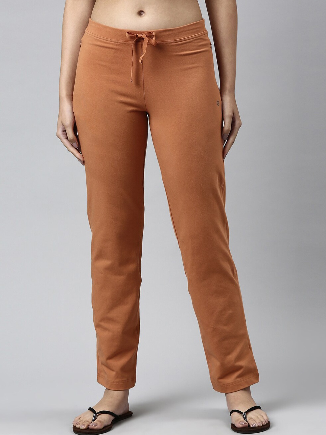 

Enamor Women Mid-Rise Straight Leg Lounge Pants, Rust