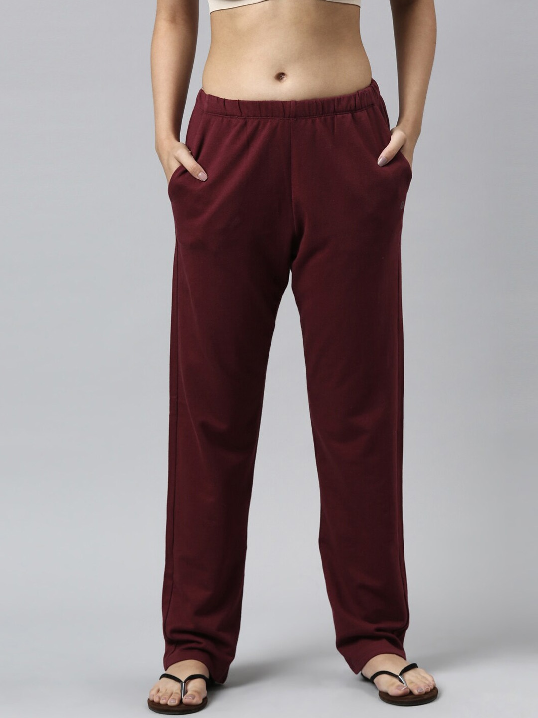 

Enamor Women Mid-Rise Lounge Pants E401, Maroon