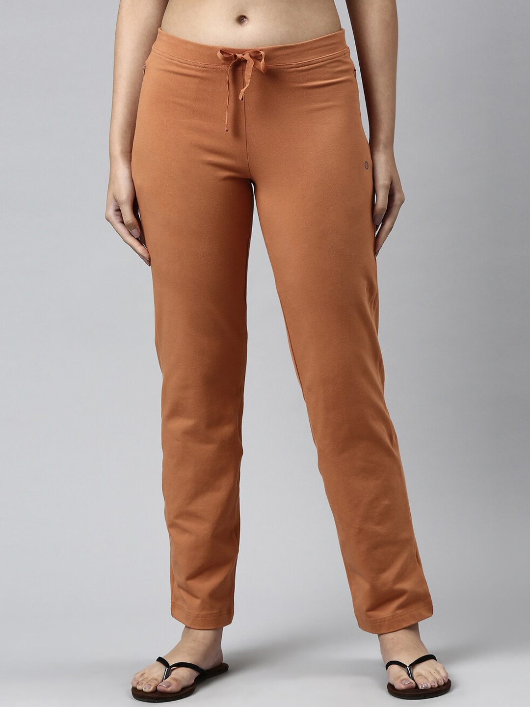 

Enamor Women Mid-Rise Straight Leg Lounge Pants E014, Orange