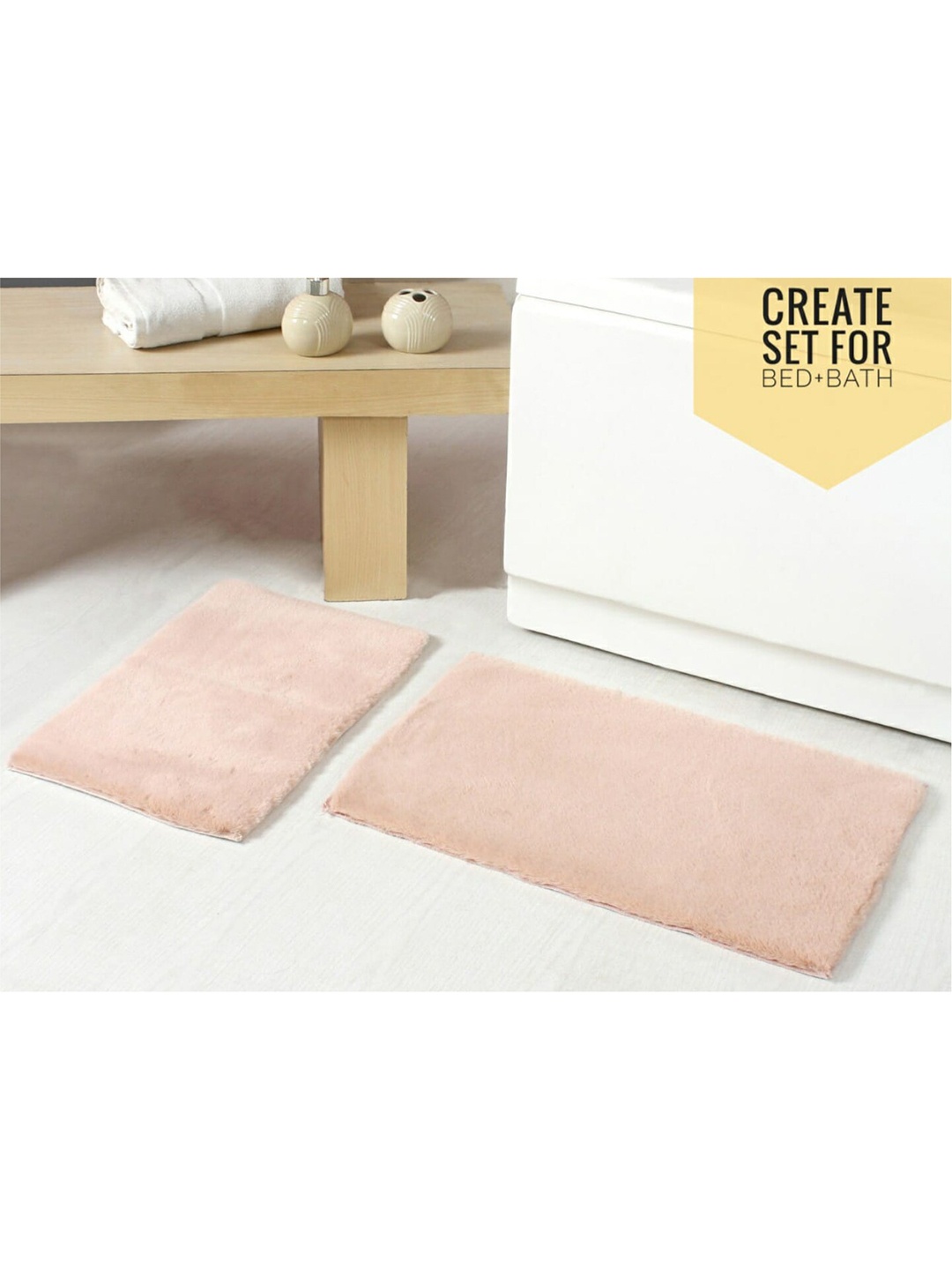 

URBAN SPACE Pink Solid 2000 GSM Bath Rugs