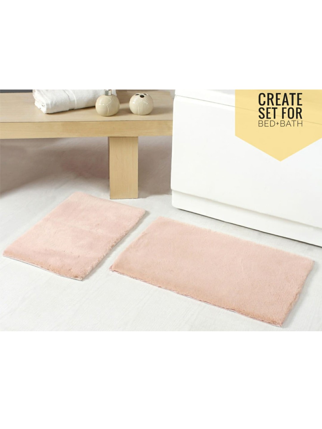 

URBAN SPACE Pink Solid 2000 GSM Bath Rugs