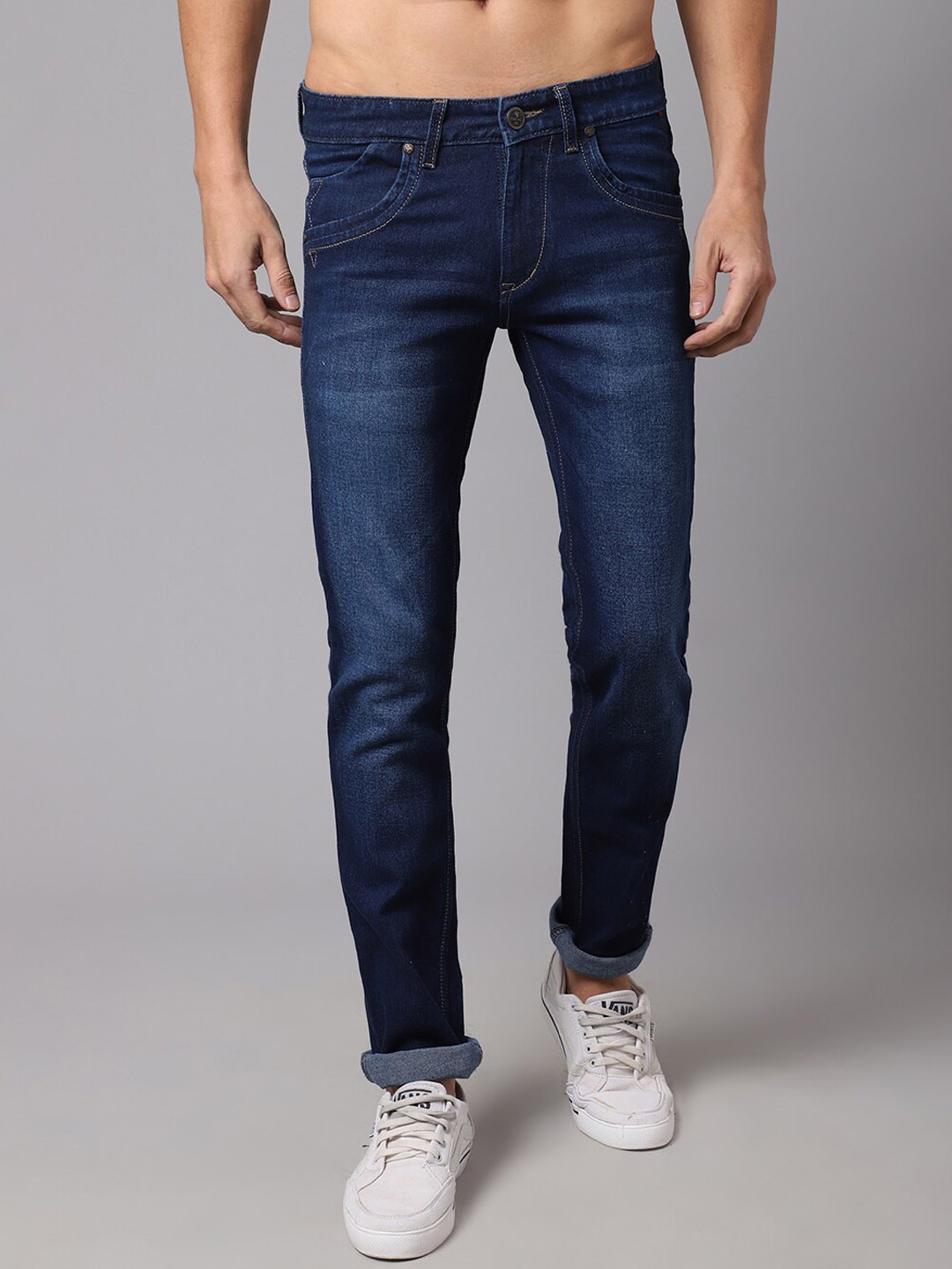

Cantabil Men Blue Light Fade Jeans