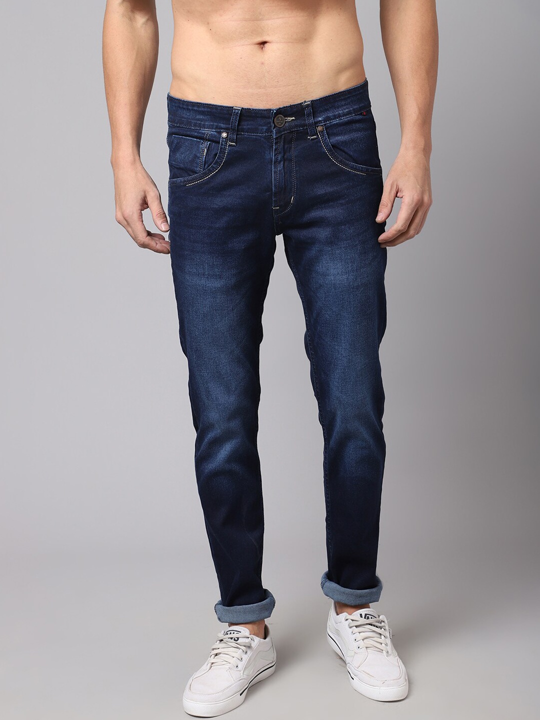 

Cantabil Men Blue Light Fade Jeans