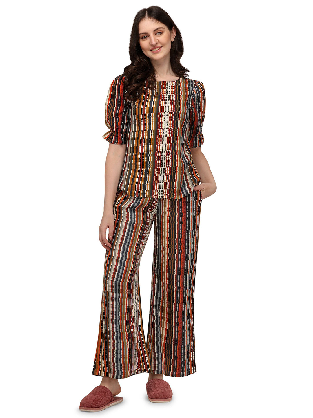 

Shopping Queen Women Striped Co-Ords, Green