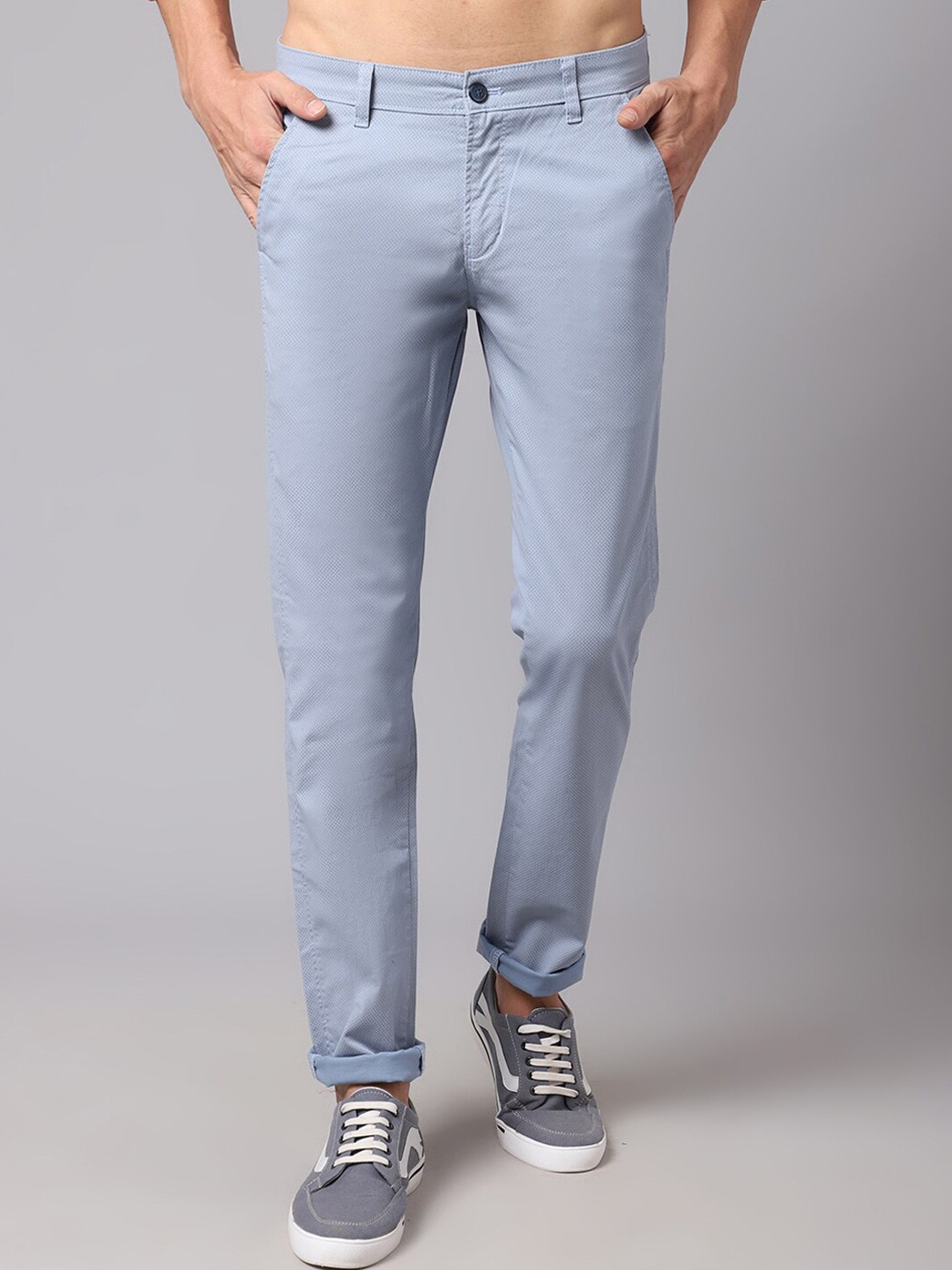 

Cantabil Men Blue Cotton Trousers
