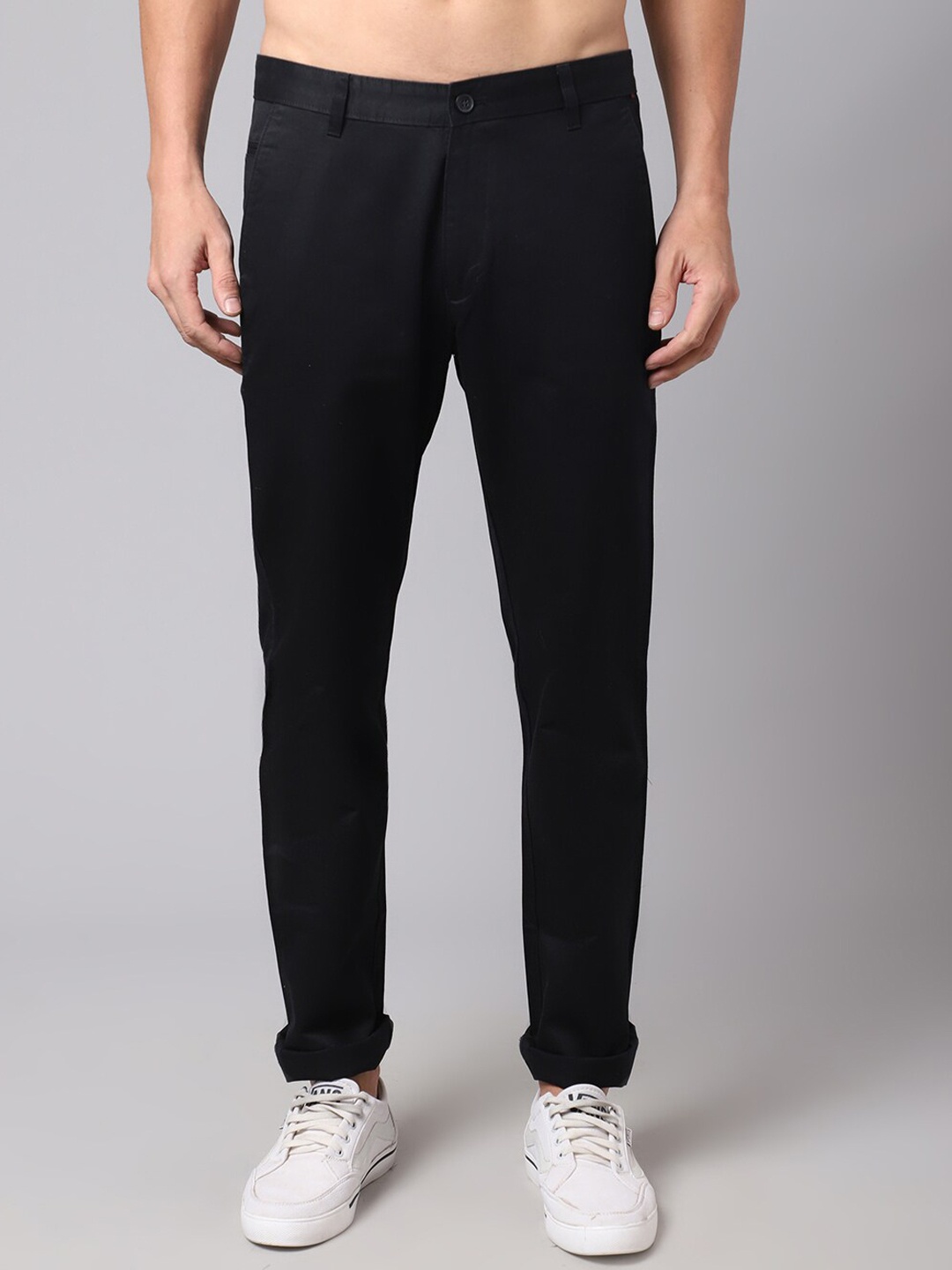

Cantabil Men Black Chinos Cotton Trousers