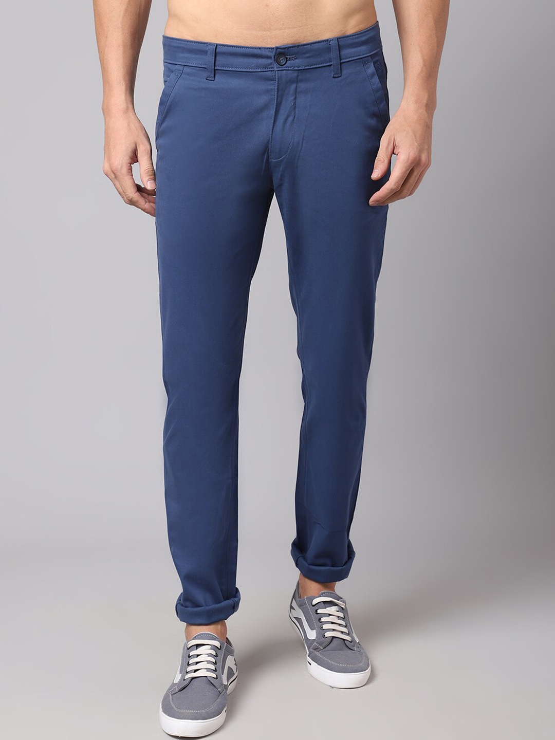 

Cantabil Men Blue Chinos Cotton Trousers